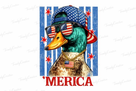 4th July Mallard Duck 'Merica PNG: A Quirky Patriot