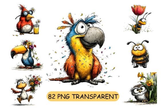 82 Whimsical Funny Animals PNG Clipart: A Creative Asset Review