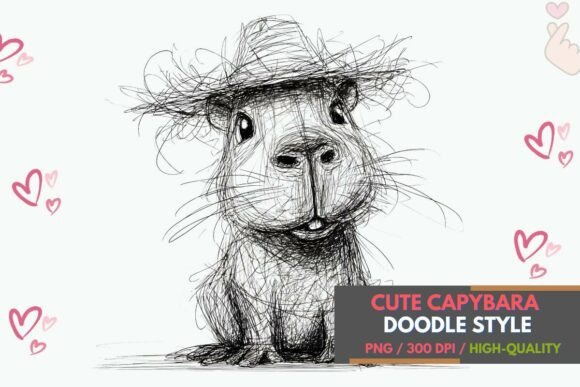 Adorable Capybara Clipart for Rustic Designs