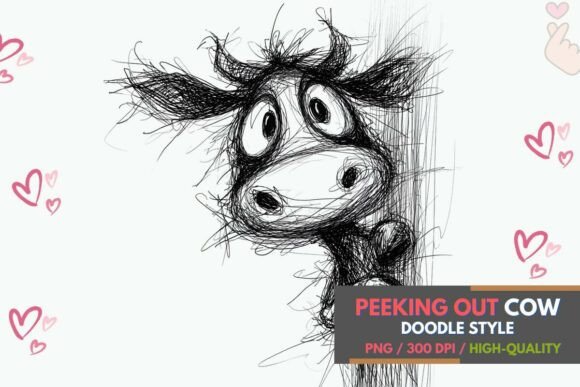 Bring Farmyard Charm with Funny Peeking Cow Clipart