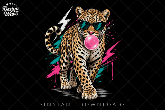 Cool Leopard with Sunglasses PNG: Streetwear Attitude Meets Pop Art