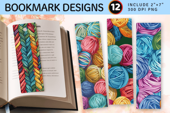 Crafting Cozy Reads: The Knitting Yarn PNG Bookmark Design
