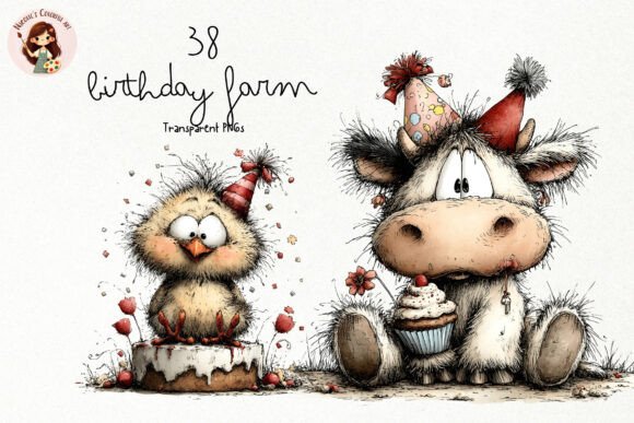 Cute Birthday Farm PNG Clipart: A Charming Collection for Creative Projects