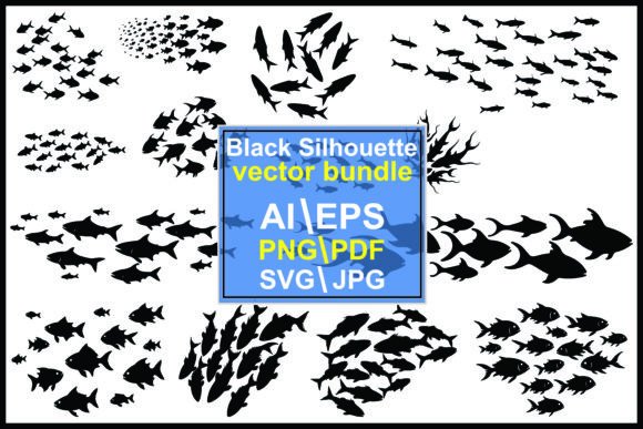Dynamic Fish Silhouettes Bundle for Creative Projects
