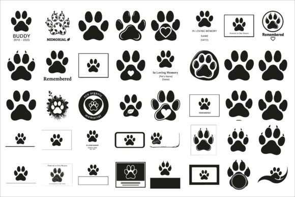 Honoring Companions: The Heartfelt Paw Print Memorial Plaque Design