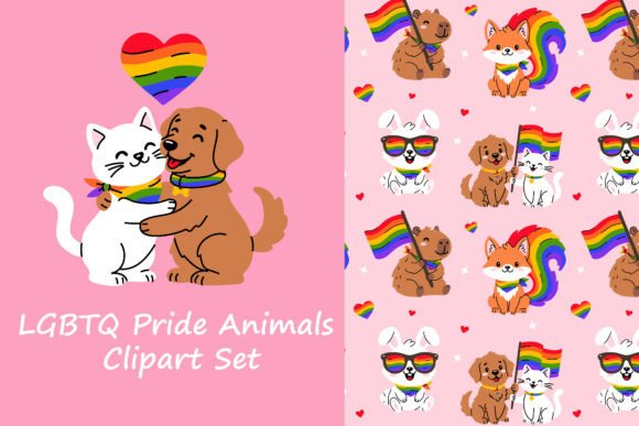 LGBTQ Pride Animals Clipart Set: A Creative Toolkit for Designers