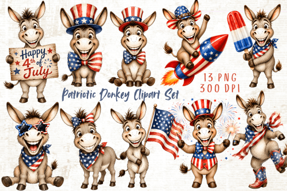 Patriotic Donkey Clipart 4th of July PNG: A Designer's Guide
