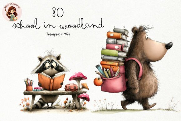 Quirky Woodland School PNG Clipart: Your Secret Weapon for Playful Education Design