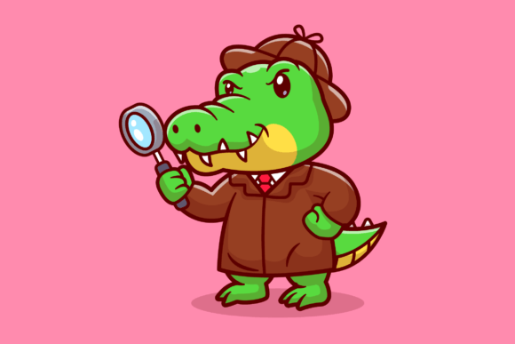Unleashing the Cute Crocodile Detective with Magnifying Glass