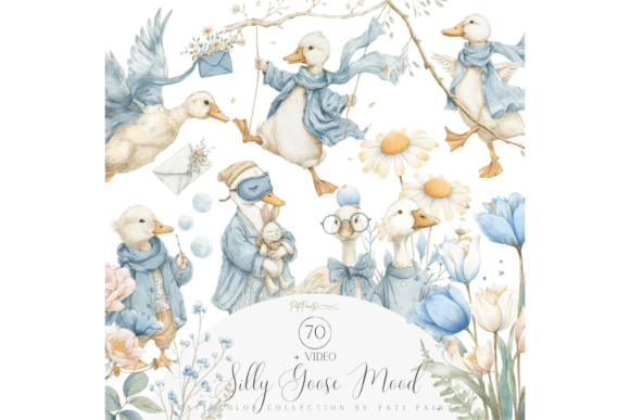 Whimsical Blue Silly Goose Clipart Set: A Designer's Guide