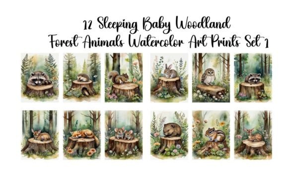 Woodland Forest Sleeping Baby Animals: A Gentle Touch for Nurseries and Beyond